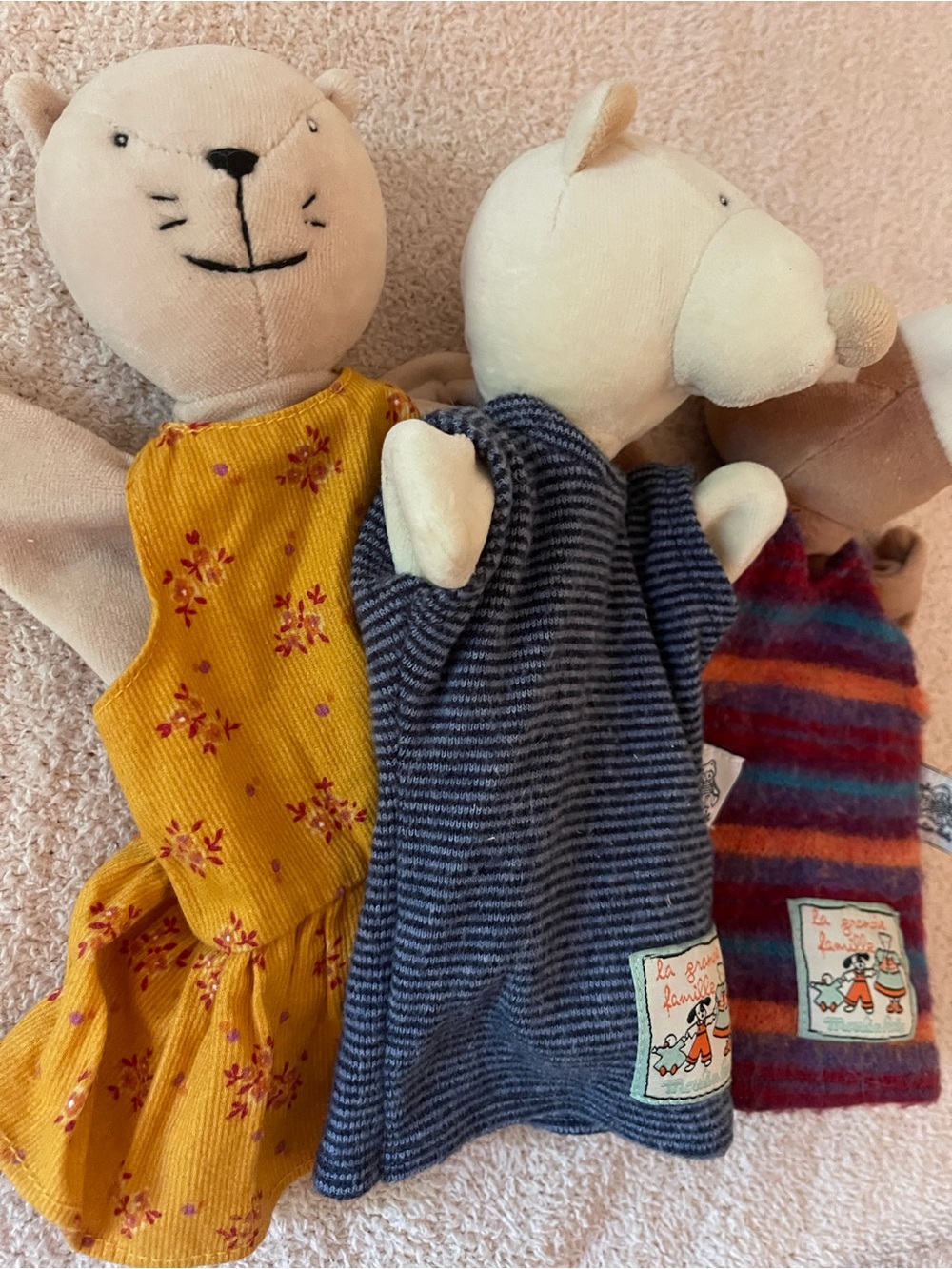 Moulin Roty La grande famille Plush Animal Hand Puppets